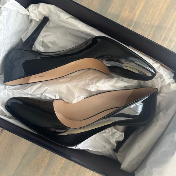 PRADA black Patent Spike Heels Size 7 - Picture 1 of 4